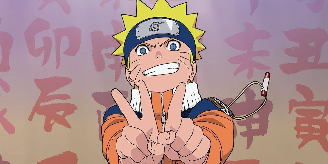 Naruto Uzumaki from part 1 holding up 3 fingers