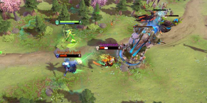 Necrophos uses Death Pulse near the enemy tower in the off lane