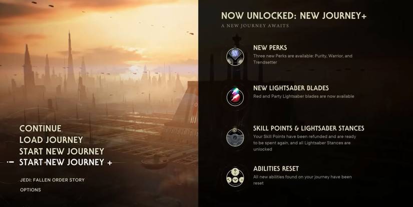 image showing details of the new journey plus mode in star wars jedi survivor.