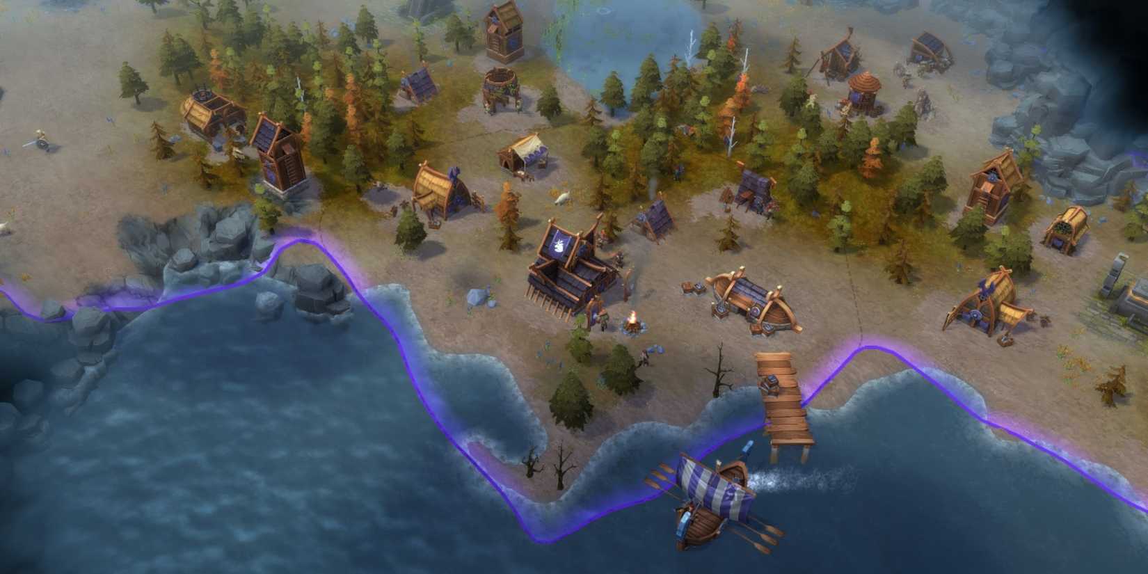 A small river-side town in Northgard