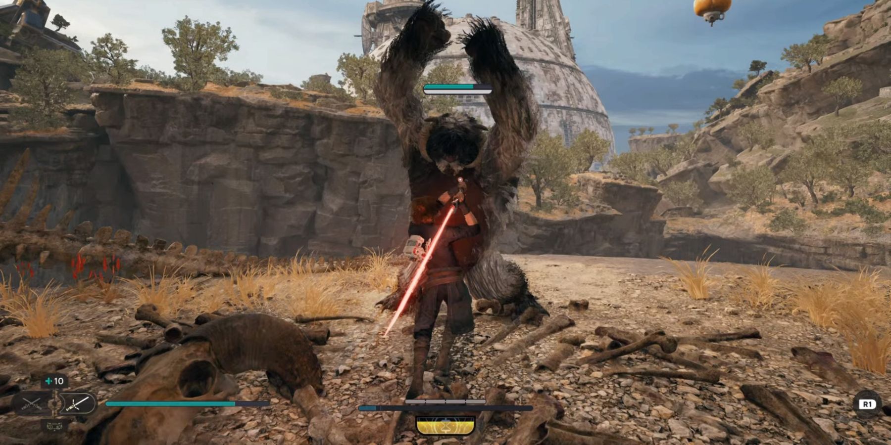 Cal fights a Mogu in Star Wars Jedi: Survivor