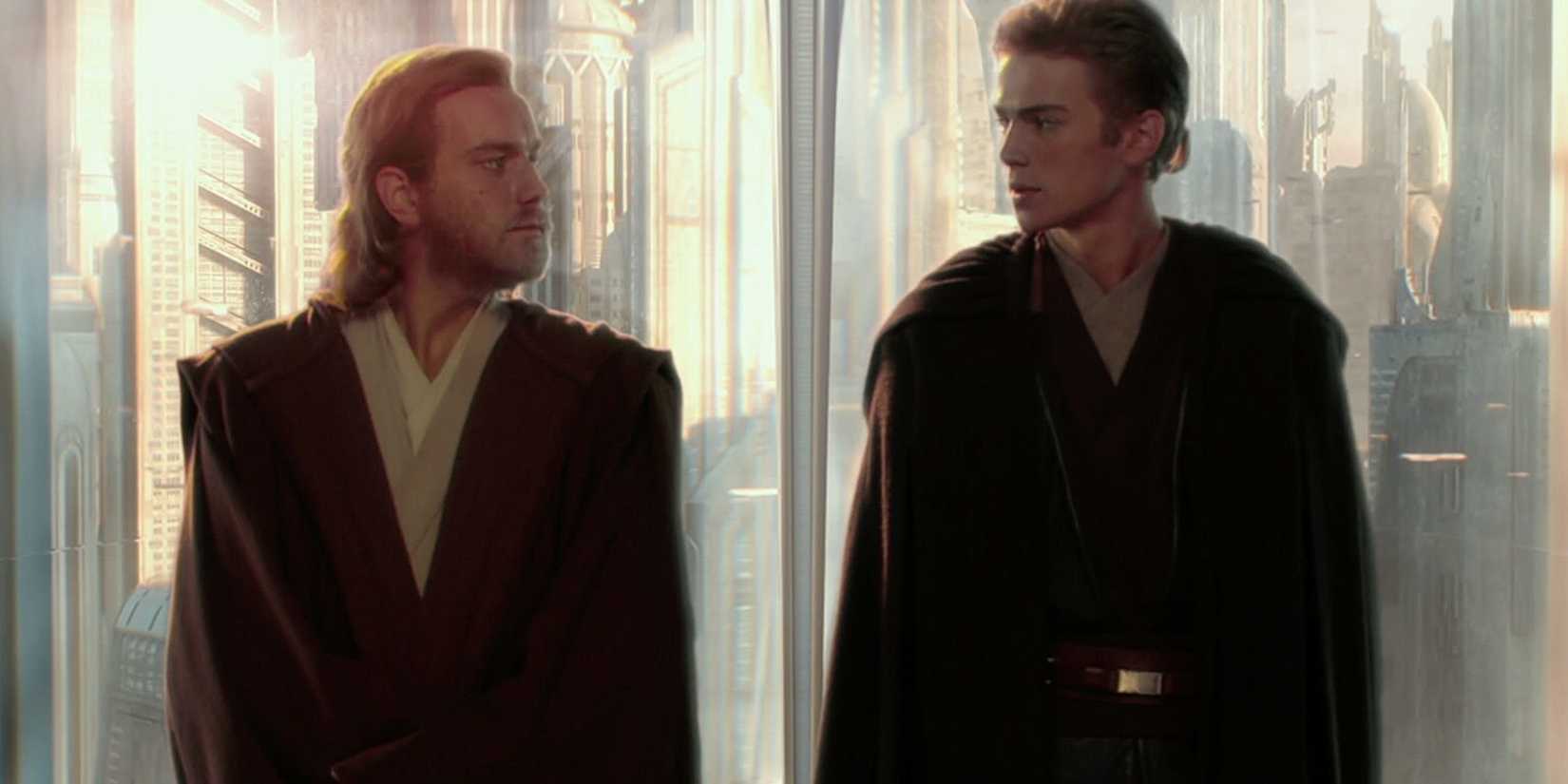 Obi-Wan Kenobi And Anakin Skywalker in Star Wars Attack of the Clones