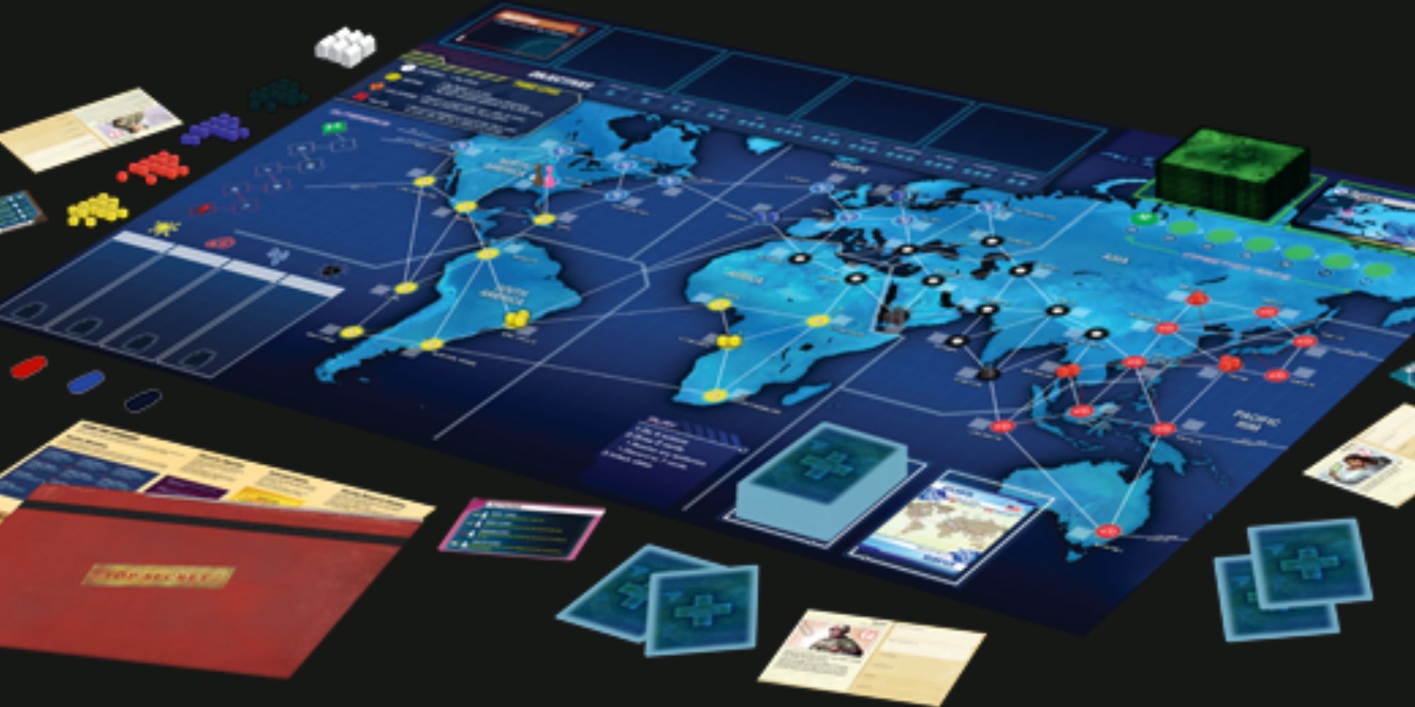 board and pieces of Pandemic Legacy