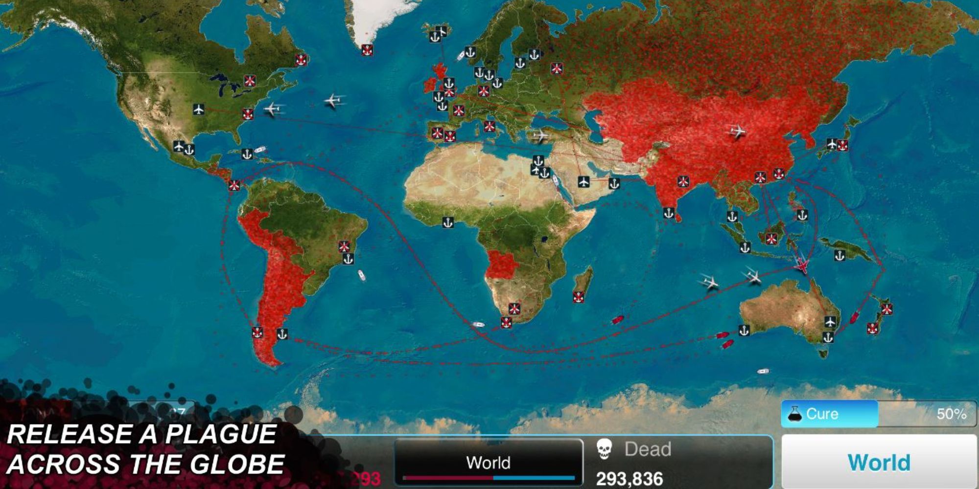 Best Mobile Simulation Games Plague Inc. view of the world map