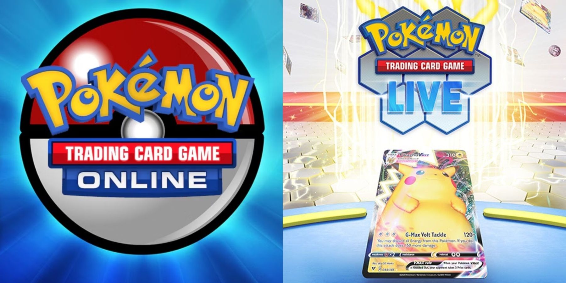 pokemon trading card game online and pokemon tcg live logos