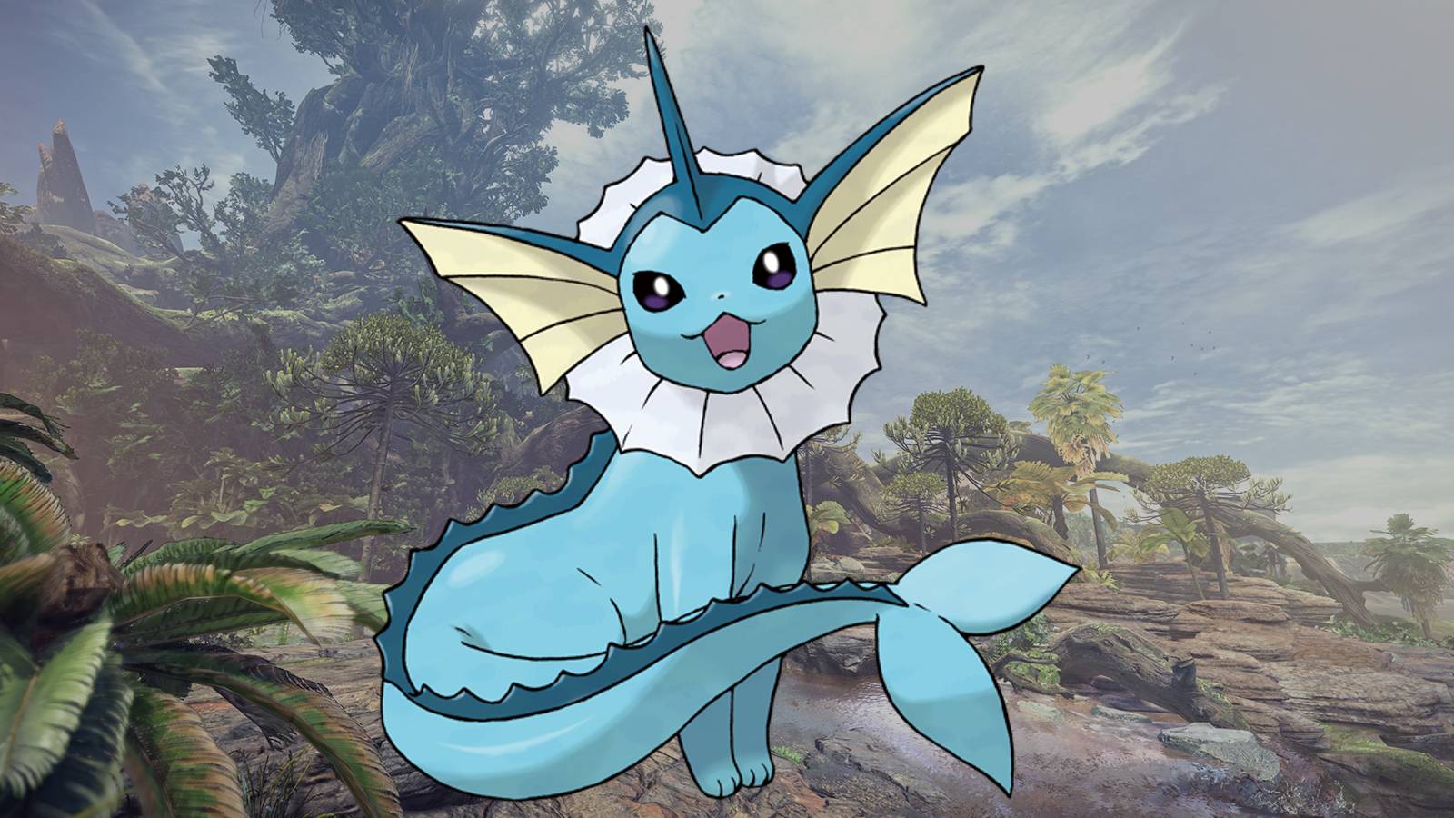 pokemon vaporeon monster hunter fan drawing mizutsune