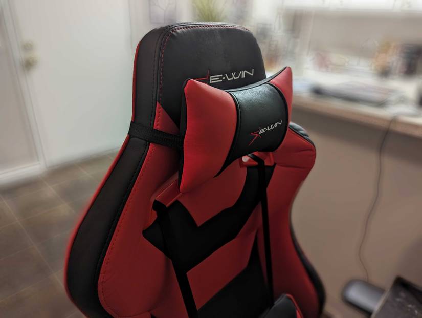 an image of the neck pillow on the e win flash xl gaming chair