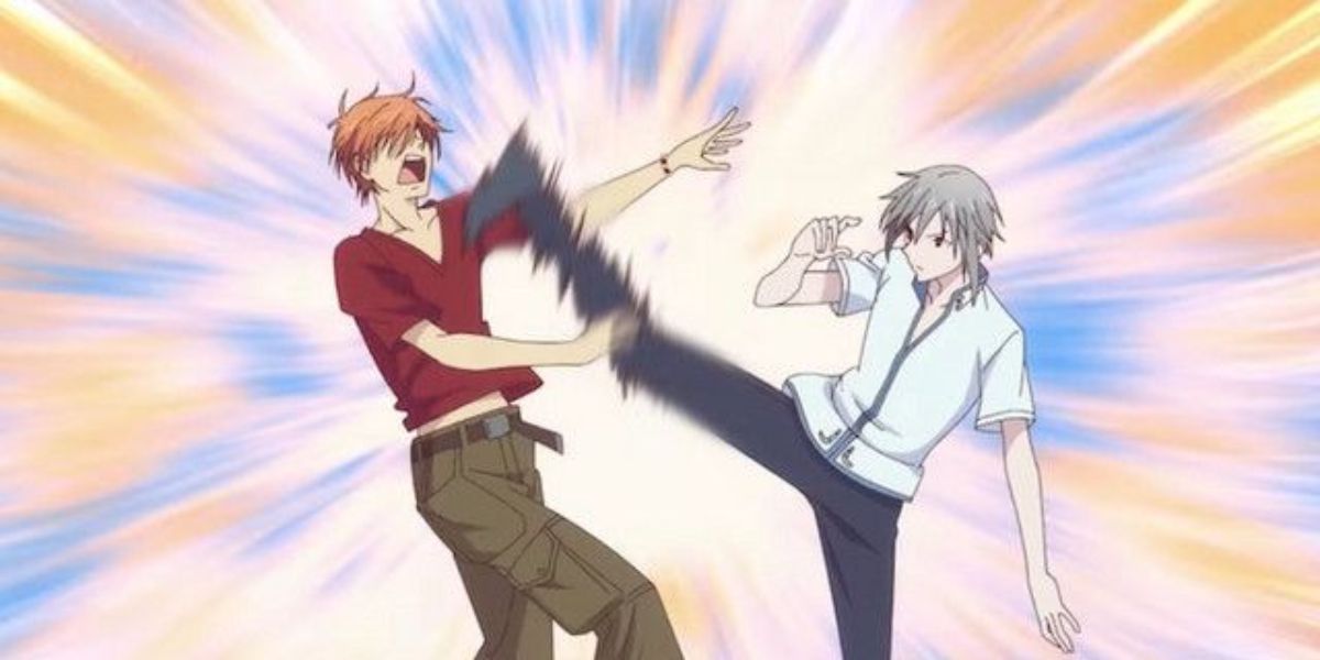 Yuki Sohma And Kyo Sohma fighting 