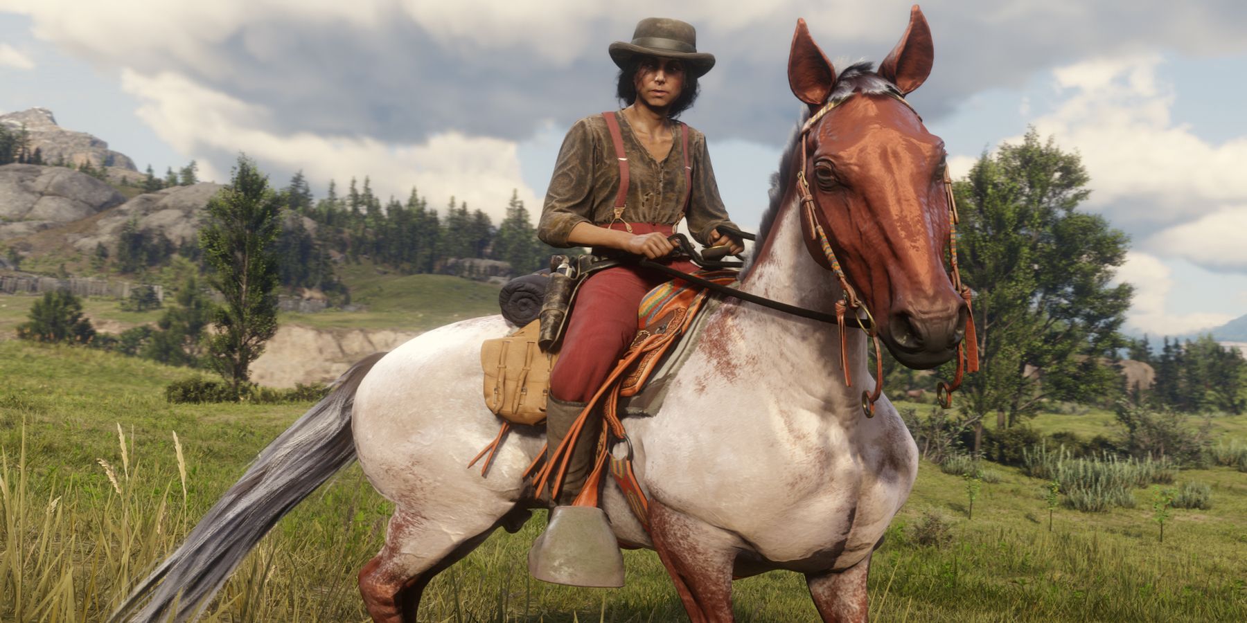 red dead online player on a horse
