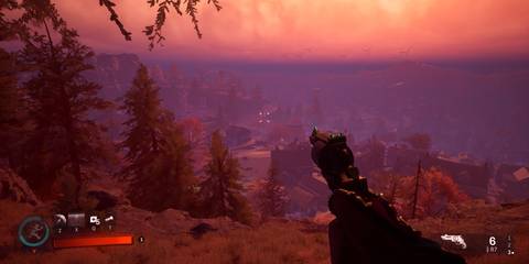 Hilltop view of the Burial Point map in Redfall