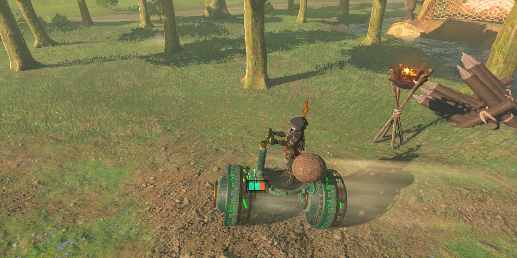 Riding a hover bike in The Legend of Zelda Tears of the Kingdom