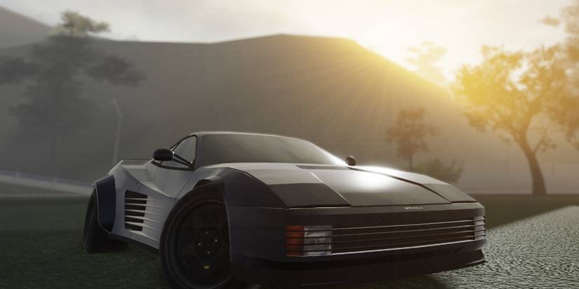 Roblox Pacifico scenic mountain shot of sports car