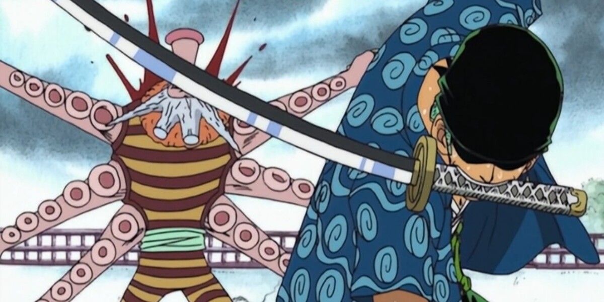 Roronoa zoro vs hatchan one piece