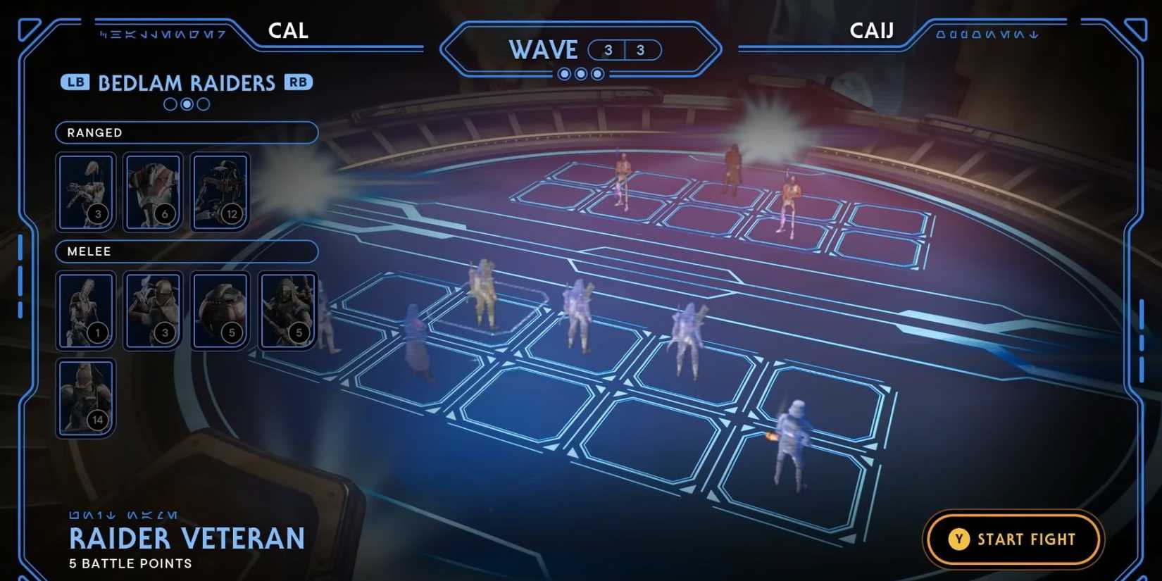 image showing how to beat the third round of caij fight in holotactics of star wars jedi survivor.