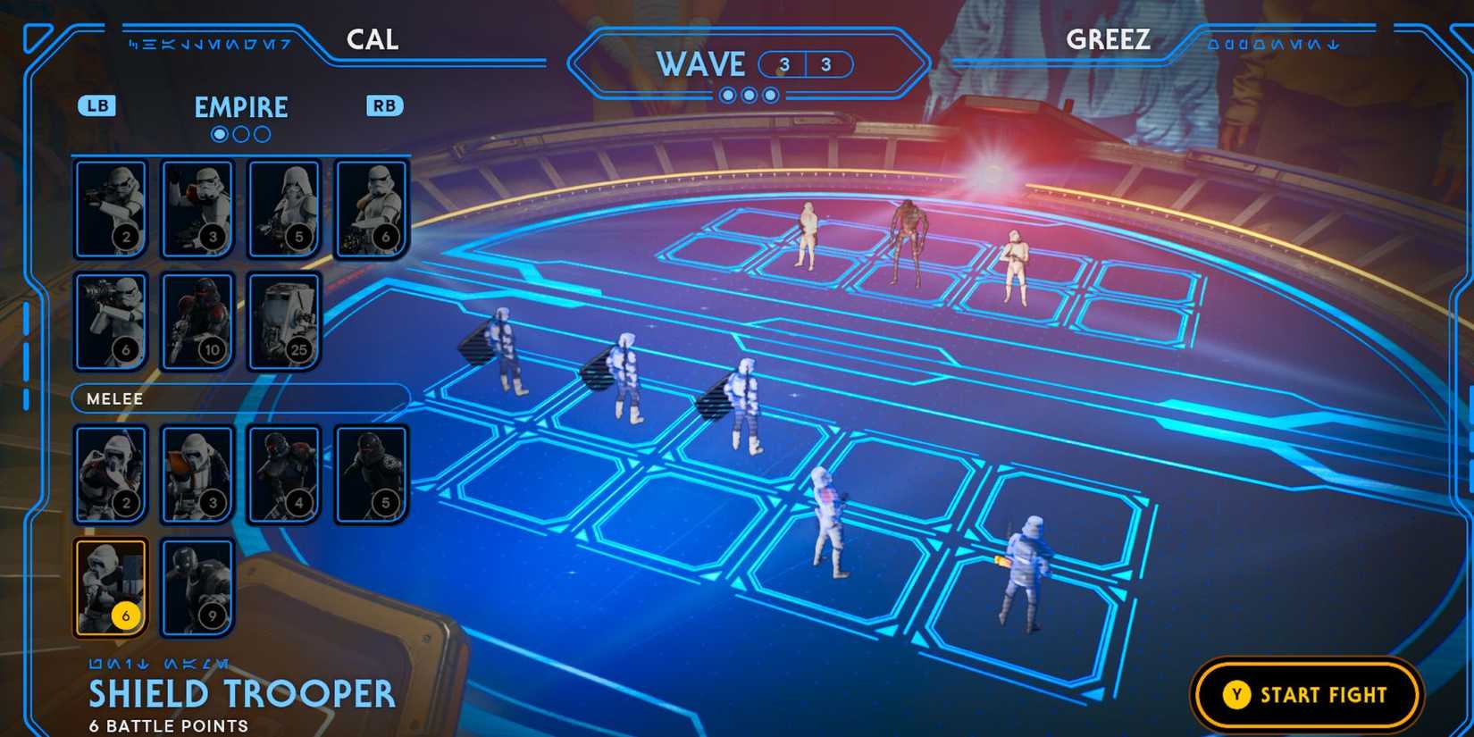image showing how to beat the third round of greez fight in holotactics of star wars jedi survivor.