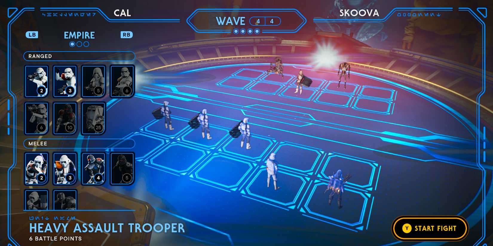 image showing how to beat the fourth round of skoova fight in holotactics of star wars jedi survivor.