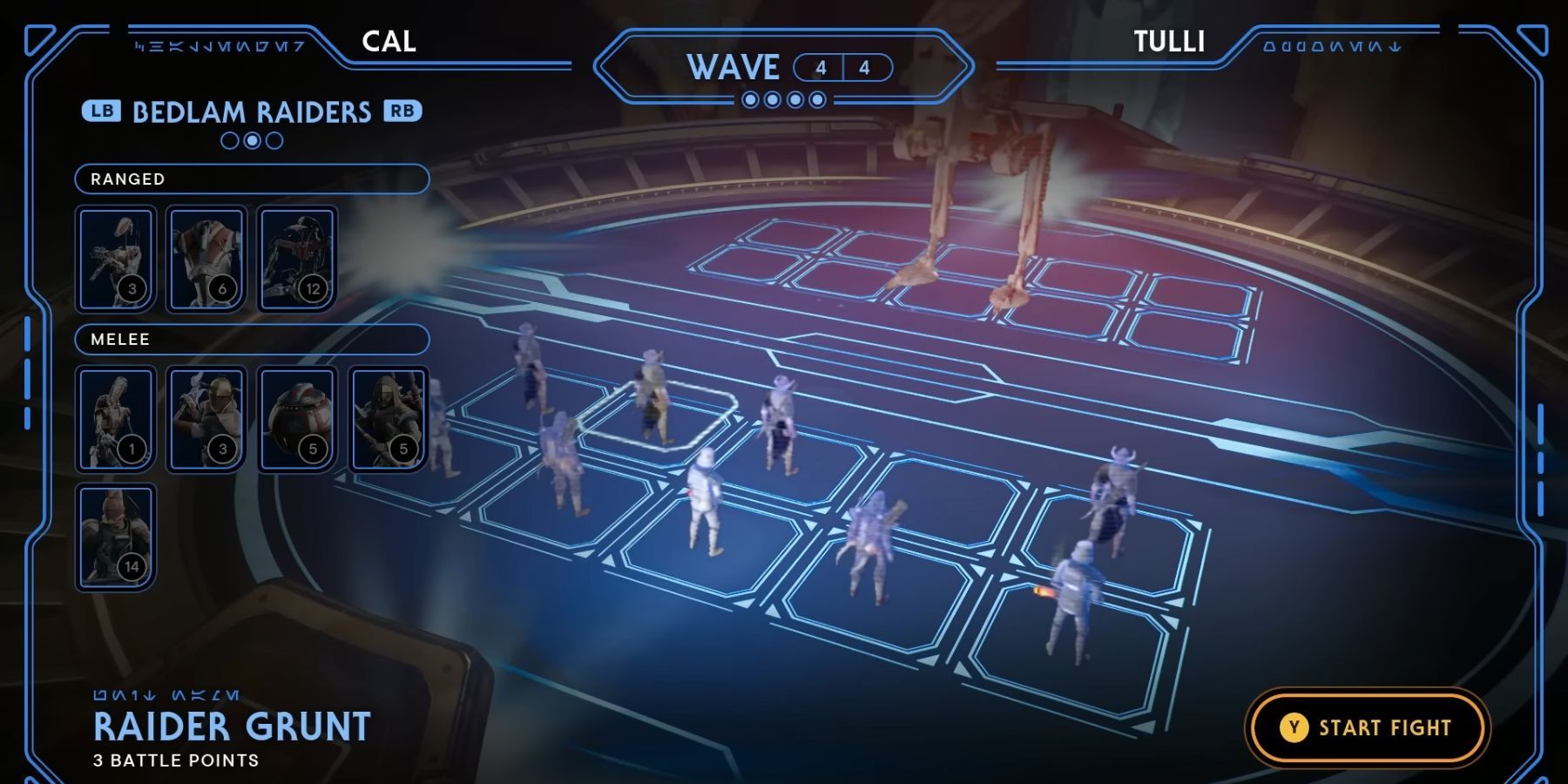 image showing how to beat the fourth round of tulli fight in holotactics of star wars jedi survivor.