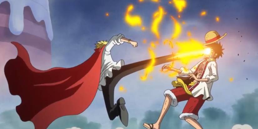 Sanji attacks Luffy