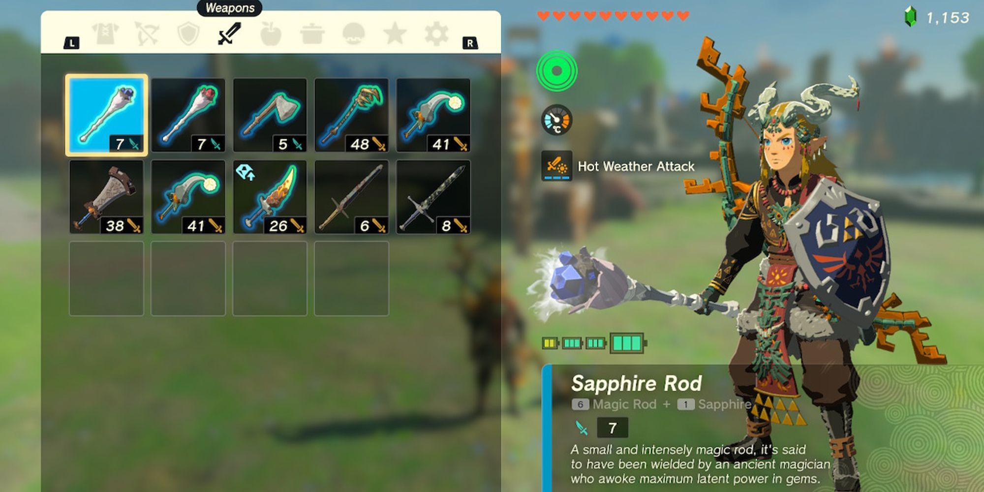 Link wielding Sapphire Rod