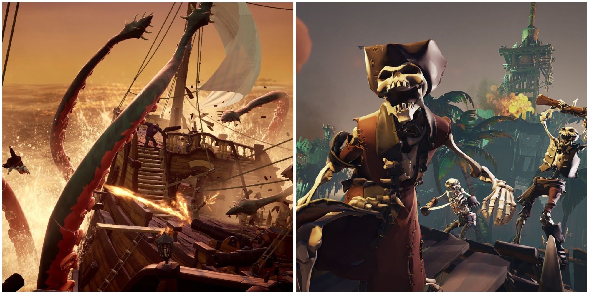 Sea of Thieves Skeleton and Kraken Enemies