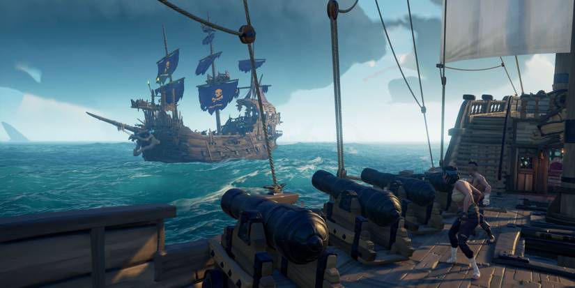 Sea of Thieves Pirates Fighting Skeleton Ship