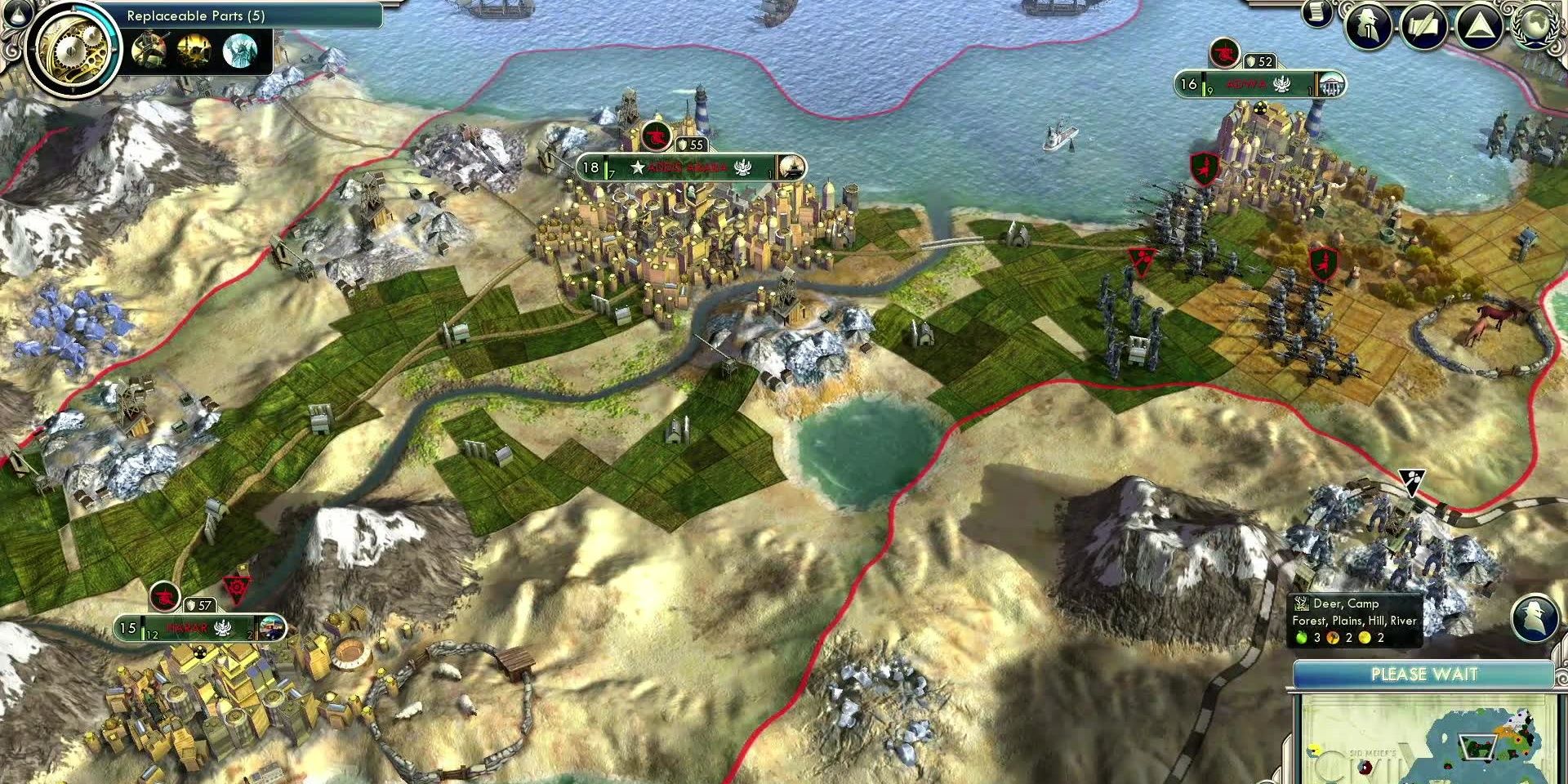 Settlements cropped in Civilization 5