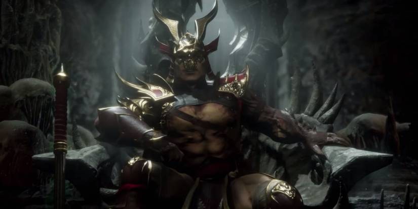 Shao Kahn sitting on his throne