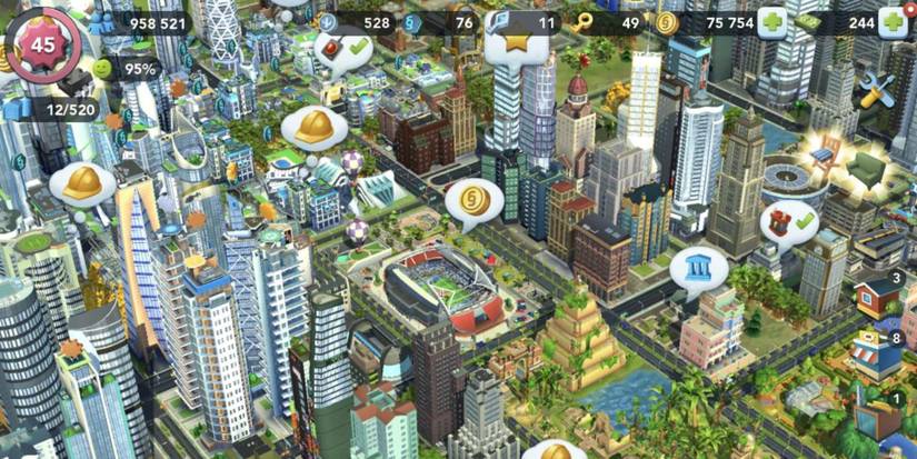 Best Mobile Simulation Games SimCity Buildit buildings aerial view