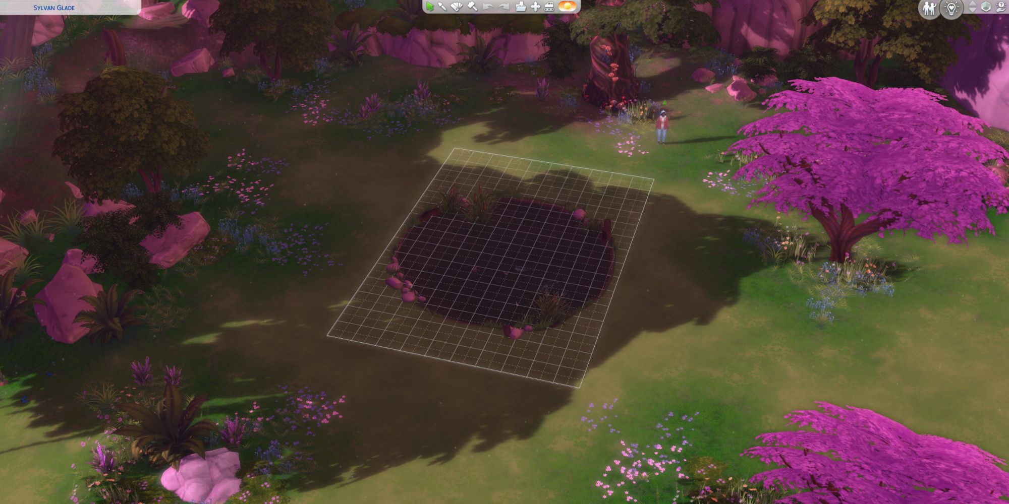 Sylvan Glade with freebuild enabled in The Sims 4