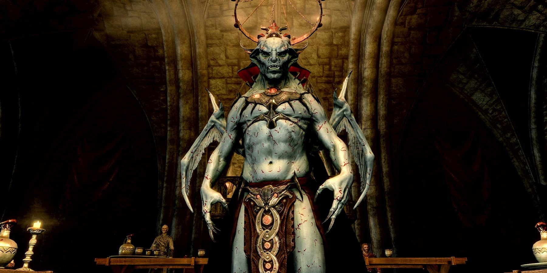 Image of a Vampire Lord from Skyrim.