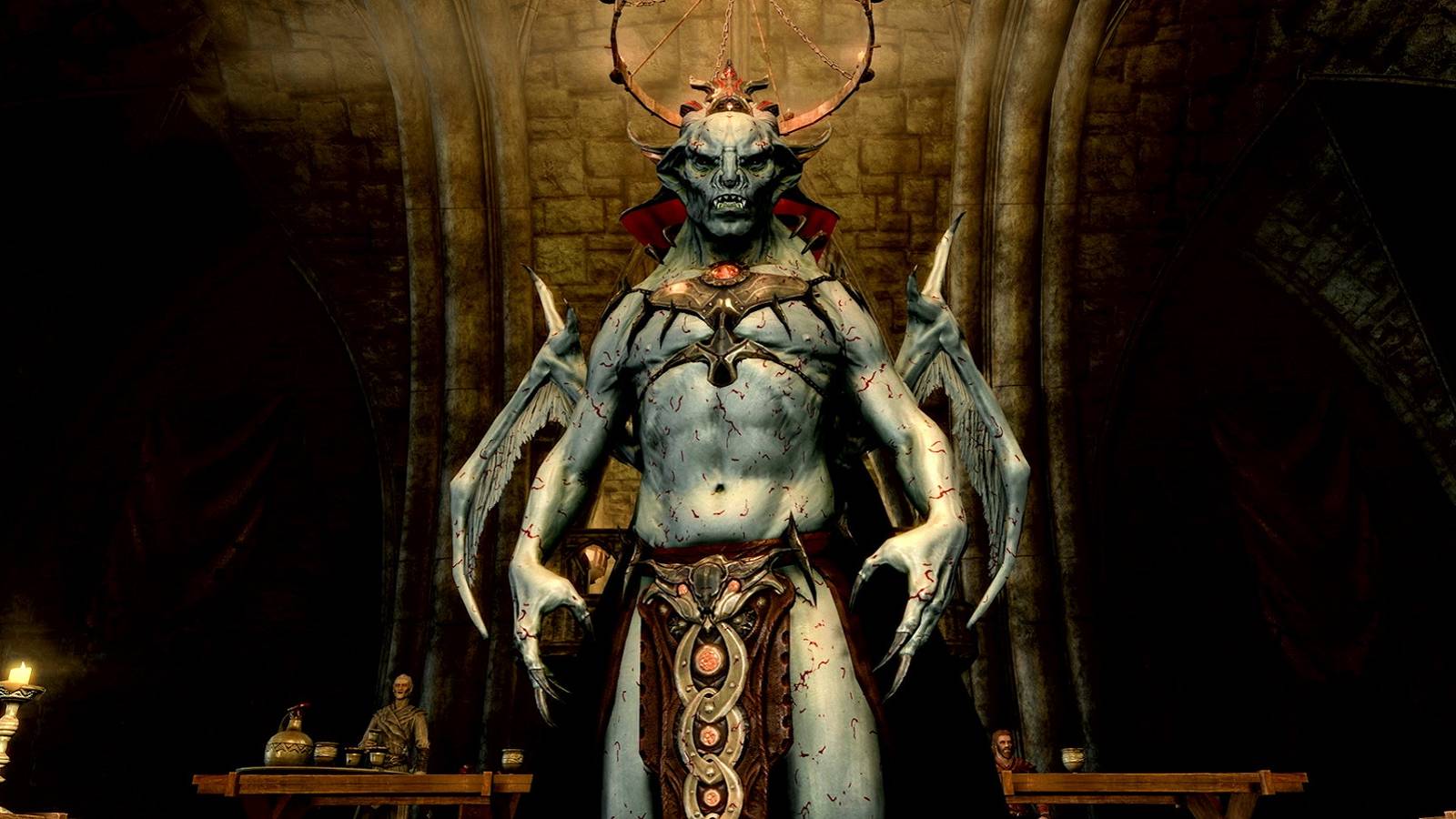 Image of a Vampire Lord from Skyrim.