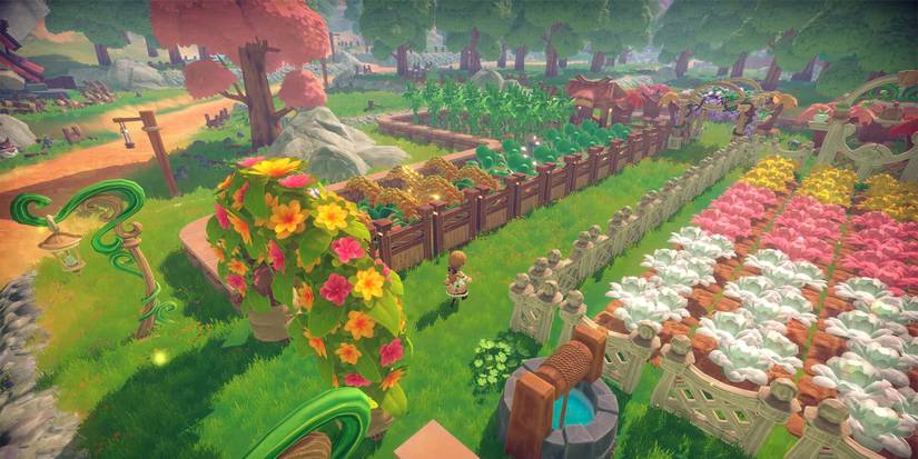 Farmer runs through full flower and crop fields in Song of the Prairie