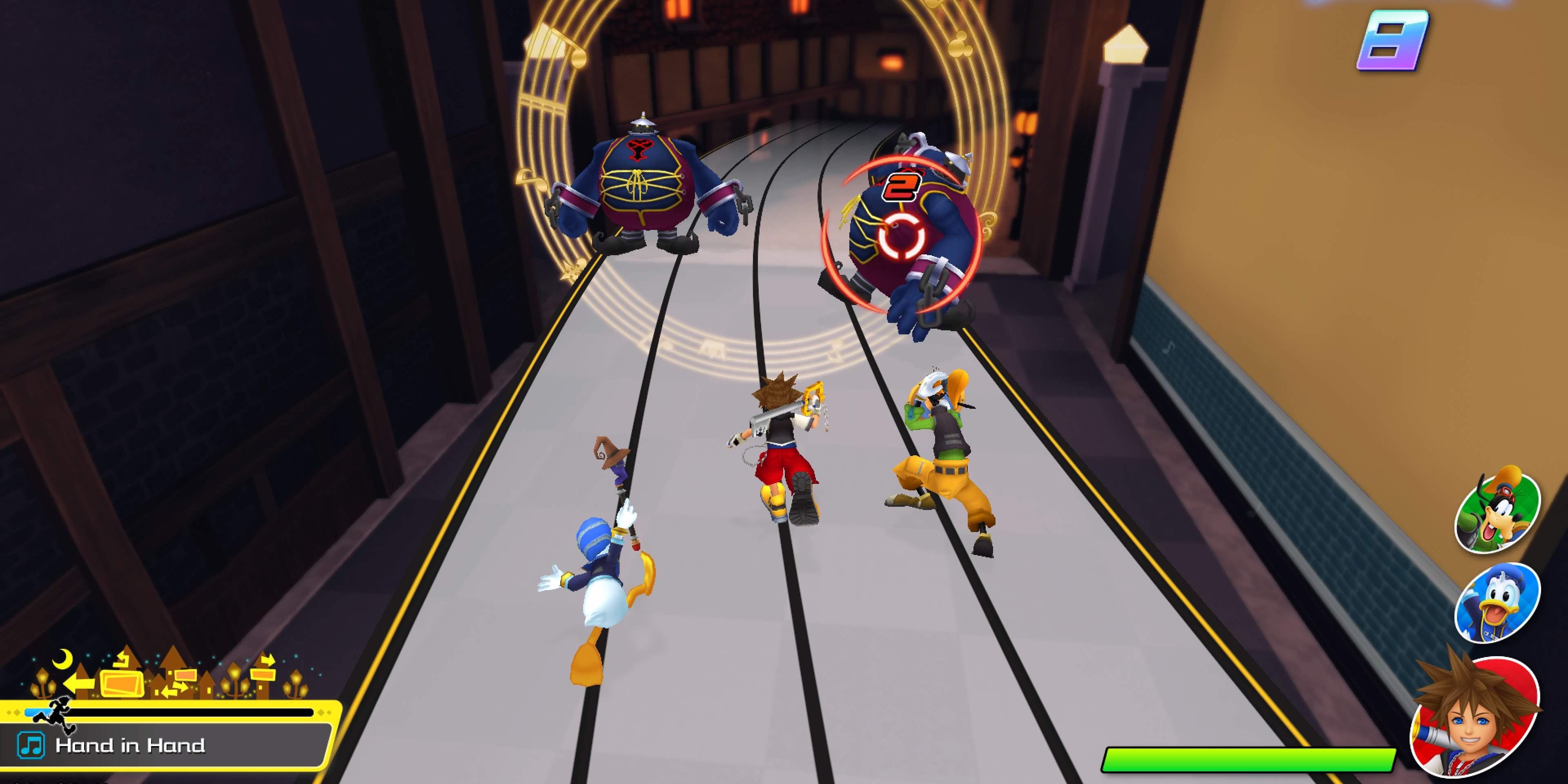 Sora, Donald, and Goofy in Kingdom Hearts: Melody of Memory