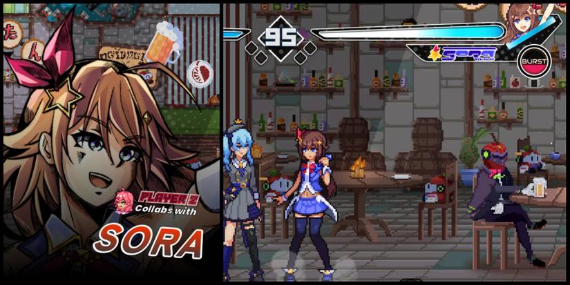 The Idol Showdown character Sora alongside her in-game likeness