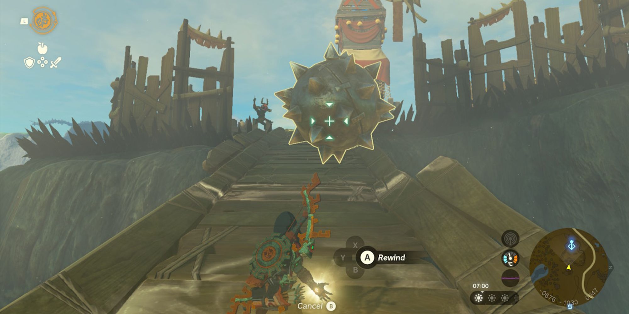 Recalling Spiked Ball at Hyrule Field Skyview Tower