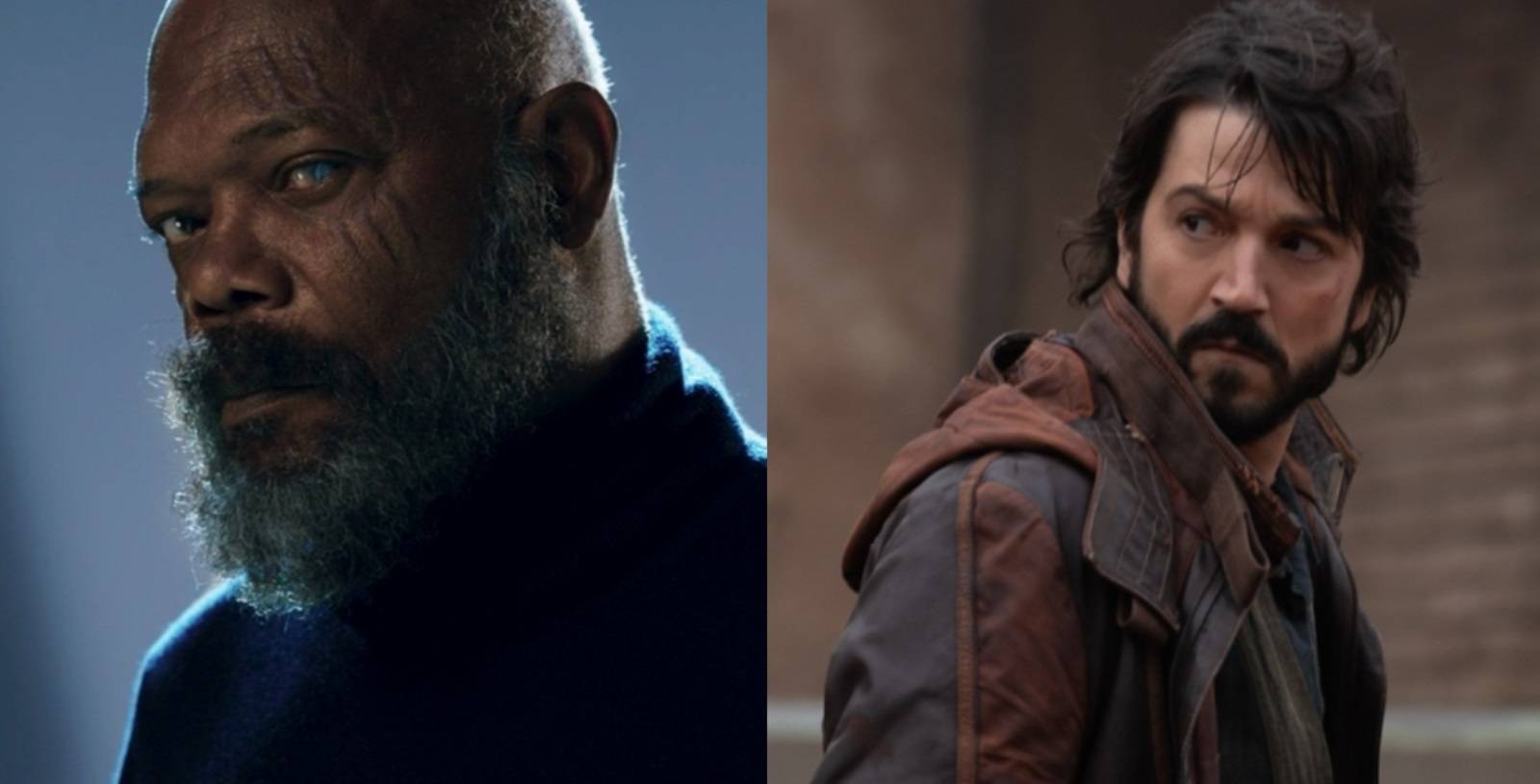 Split image of Nick Fury in Secret Invasion and Cassian Andor in Andor