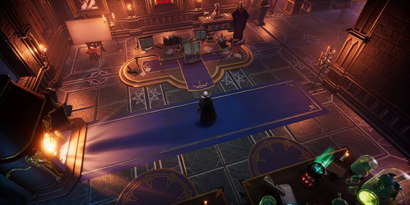 Inside a vampire's castle in V Rising.