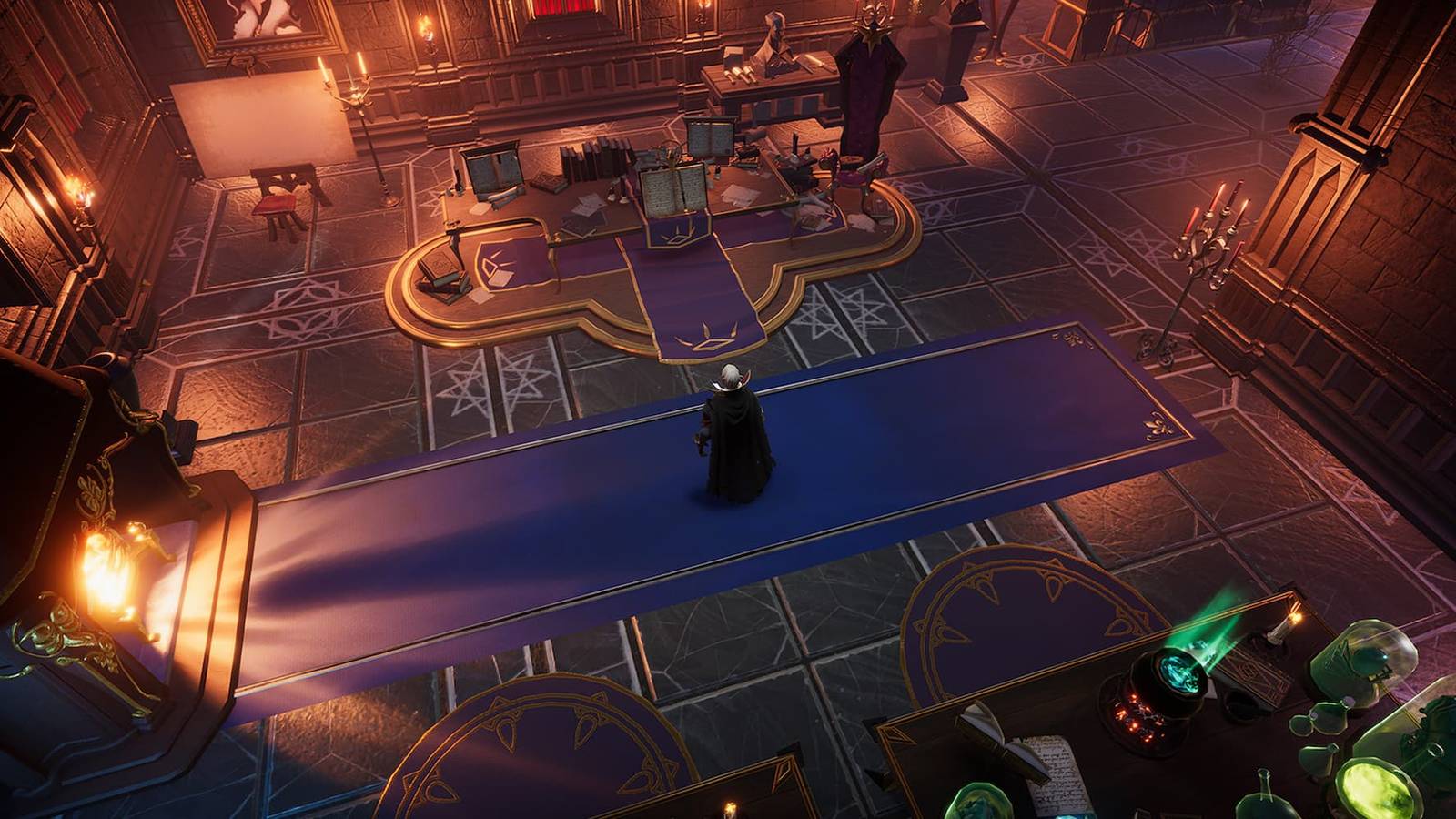 Inside a vampire's castle in V Rising.