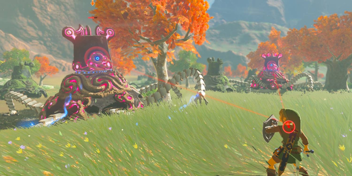 Stalker Guardian targeting Link in Breath of the Wild