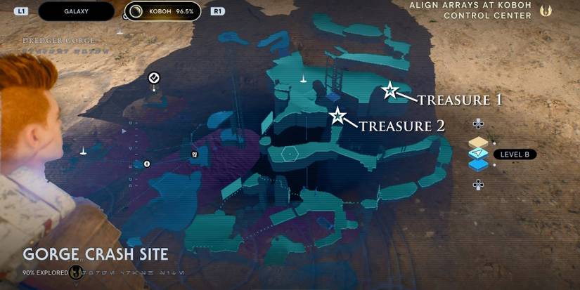 Star Wars Jedi Survivor Gorge Crash Site Treasures Map