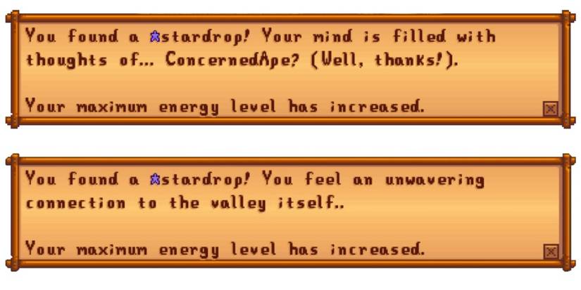 stardew valley unique stardrop text