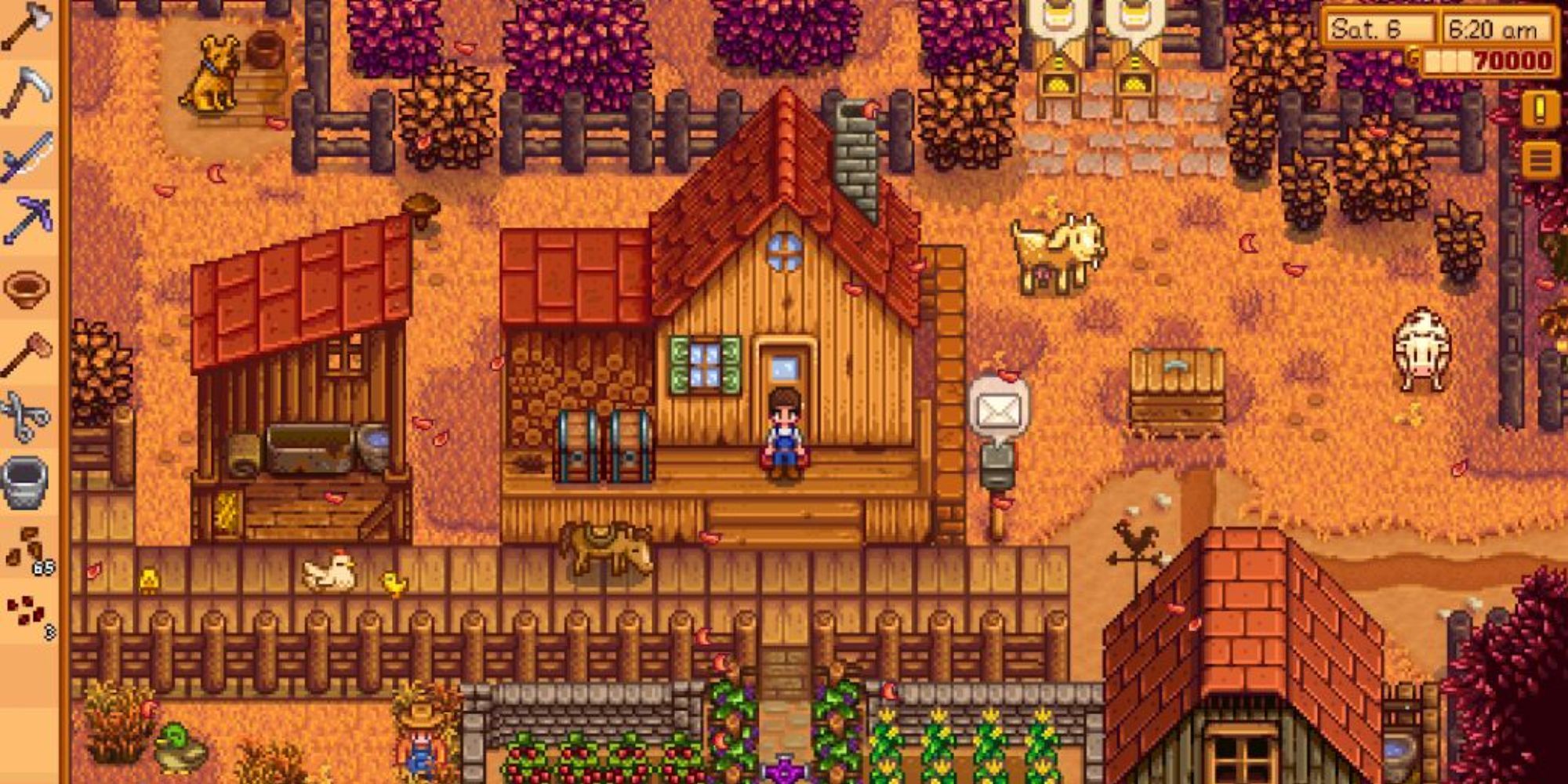 Best Mobile Simulation Games Stardew Valley view of the farm
