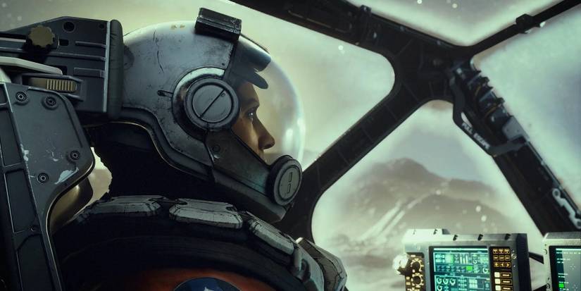 Image from Starfield showing a pilot inside a cockpit.