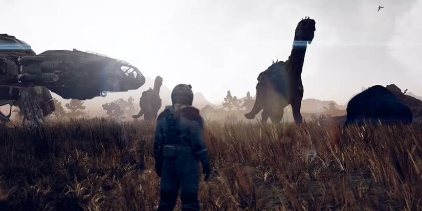 Starfield planet with animals