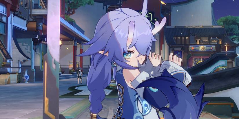 Bailu chasing her tail in Honkai: Star Rail