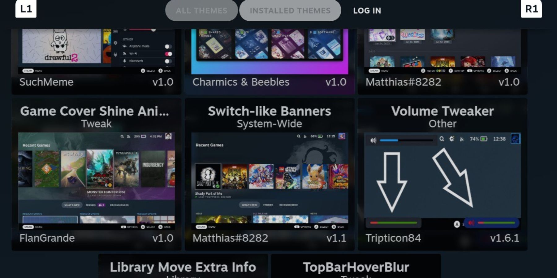 Steam Deck's CSS Loader menu