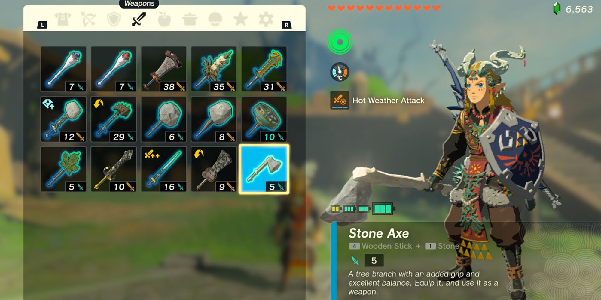 Link wielding Stone Axe