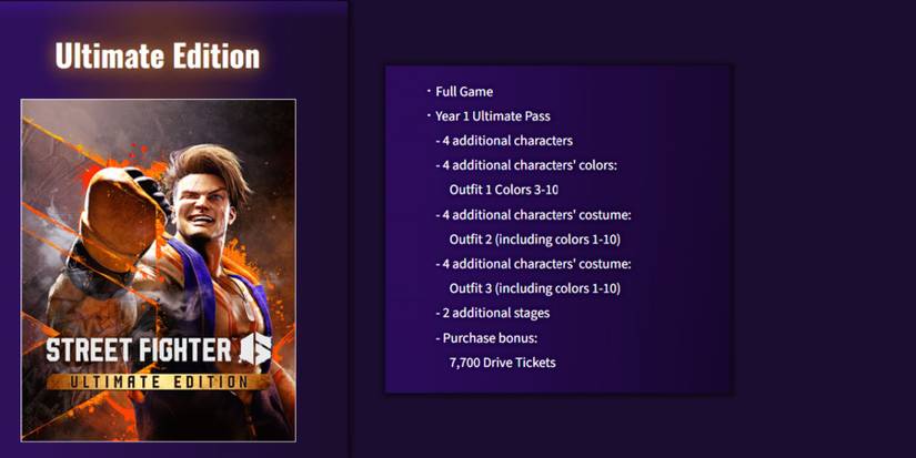 image showing the perks of street fighter 6 ultimate edition.