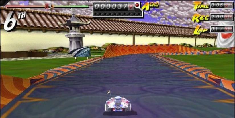 A car in sixth place in Stunt GP