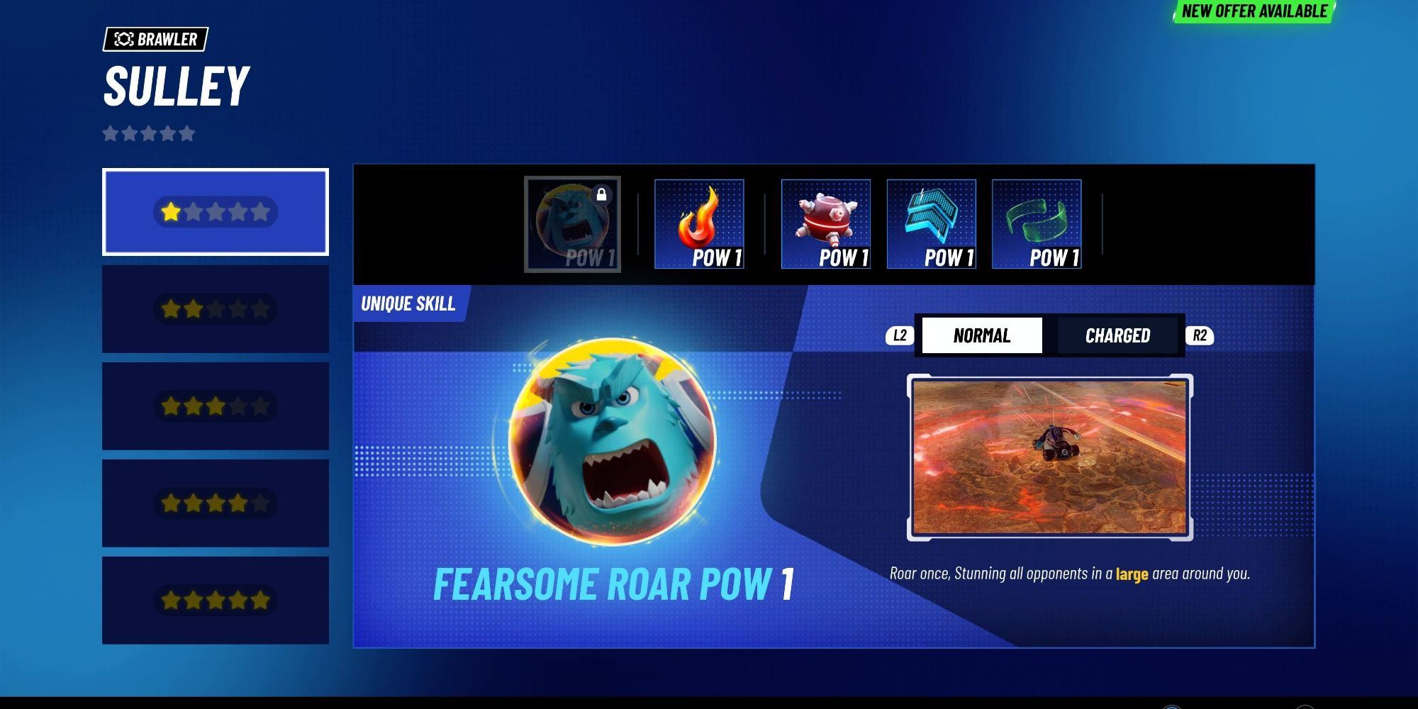 Sulley's unique skill in Disney Speedstorm, known as the Fearsome Roar